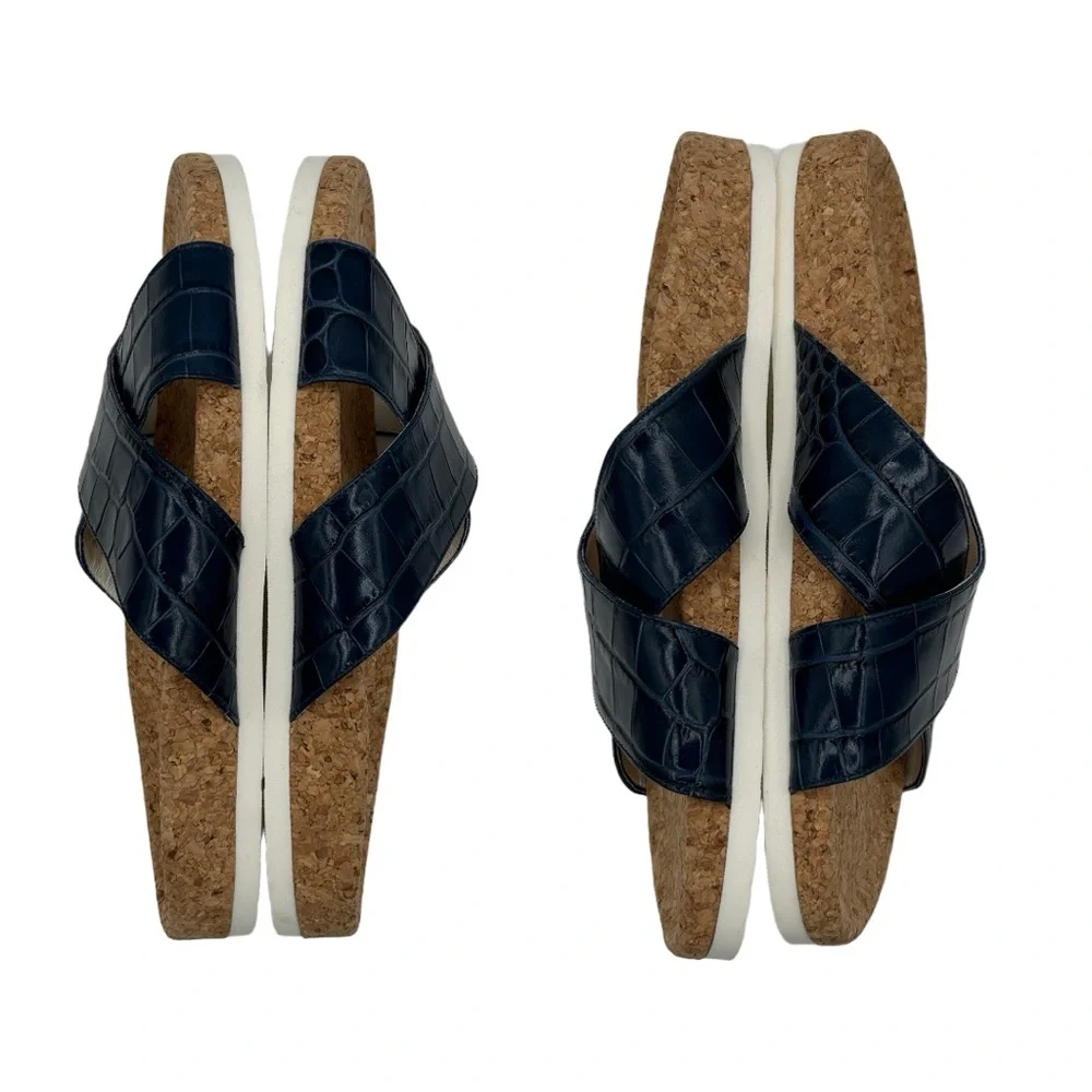 Italeau‎ Morena Croc Embossed Waterproof Slide Sandal (8.5)
